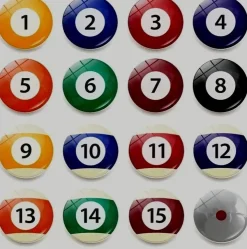 Tradera *** 16 Stycken kylskåpsmagneter biljard biljardbollar ***> Magneter