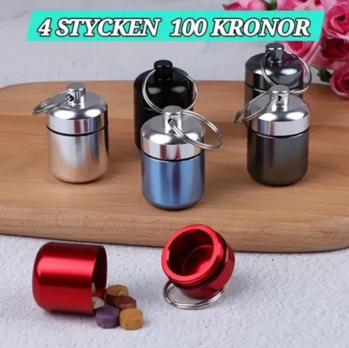 Tradera *** 4 stycken pillerburkar pillerbox pillerask pillerburk ***| Rejsetilbehør
