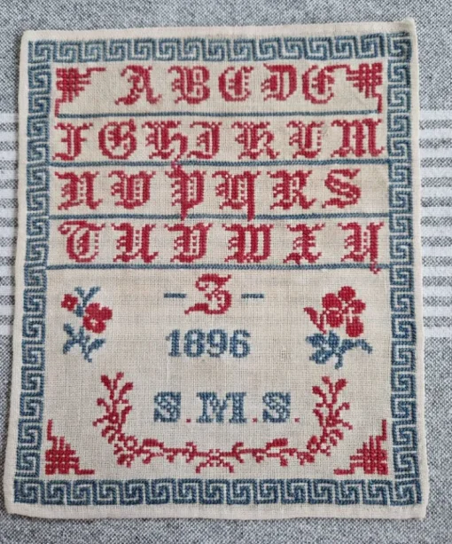 Tradera * Antikt broderi från 1896 * märkduk * tavla *| Anden Kunst
