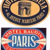 Tradera 2 bagageetiketter , Paris Frankrike hotel hotell> Kuriositeter
