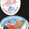 Tradera 2 bagageetiketter Frankfurt am Main Tyskland hotel hotell> Kuriositeter
