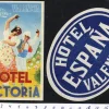 Tradera 2 bagageetiketter, Valencia Spanien hotel hotell> Kuriositeter