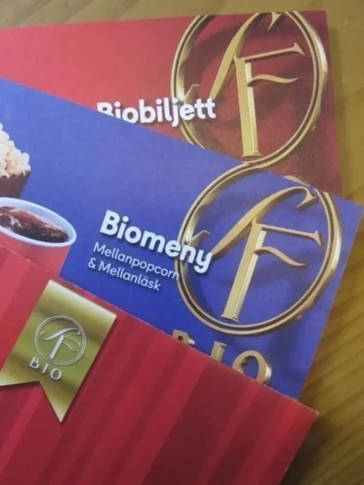 Store 1 biobiljett och 1 biomeny - Digitalt Biografbilletter