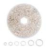 Tradera 1 Box (ca 1070st) Splitringar Silverpläterade sorterade 4mm-10mm| Smykkefremstilling