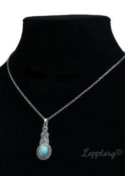 Tradera 45 cm Bohemisk halsband blå turkos vintage boho indisk gåva keltiskt retro tibet> Smykkesæt