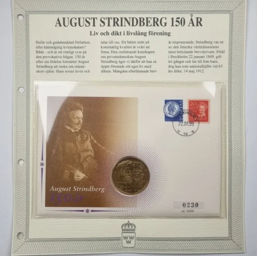 Tradera 5 ECU 1996 August Strindberg & FDC| Andre Mønter & Sedler