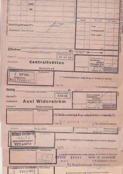 Tradera 11 fraktsedlar till Kvillsfors fr. olika avsändare + 2 retur> Jernbane- & Sporvogns-memorabilia