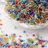 Tradera 30 gram (ca 2000st) Seed Beads 2mm Transparent Mixfärg och Silverfordrad insida| Smykkefremstilling