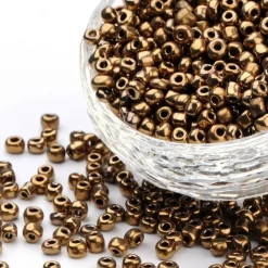 Tradera 30 gram (ca350st) Seed Beads 4mm Guldig Metallfinnish| Smykkefremstilling