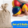 Tradera 3 jongleringbollar av hög kvalitet,Organisk fyllning,Burlap-bärväska> Leg & Spil