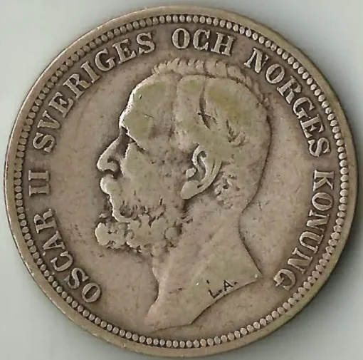 Tradera 2 kr 1892.| Svenske Mønter