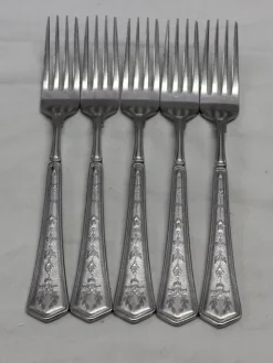 Hot 5 Matgaffel Gaffel Glafflar 18,8 cm i Rostfritt Liknar Silverbestick Dekor Brugs- & Pyntegenstande