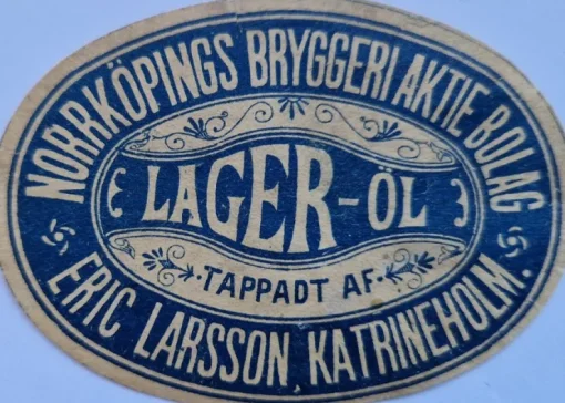 Tradera 1. Norrköpings Bryggeri Lager Öl Tappat af E Larsson Katrineholm| Breweriana