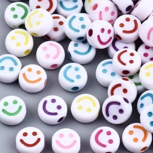Tradera 40 PACK Akrylpärlor 10mm - Hobby Pyssel DIY Billiga Smiley Emoji| Smykkefremstilling