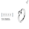 Tradera 1 Piercingring i Titanium-IP 316L stål (8 Ø /1,2)med CZ> Piercinger