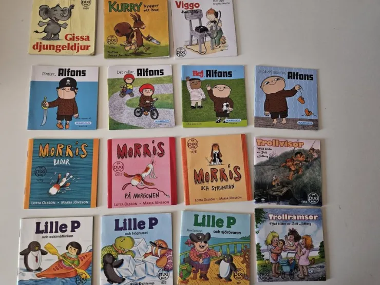 Store 15 pixi böcker med bl a Alfons Børne- & Ungdomsbøger