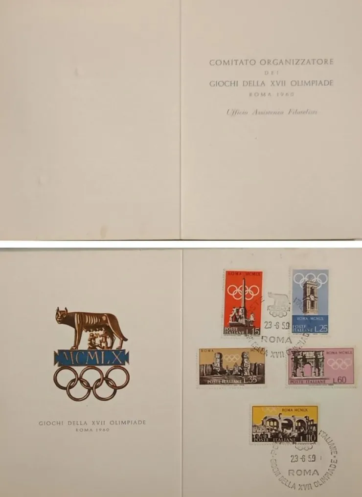 Tradera 1960 Rome Olympic - philatelic official issuance> Olympia