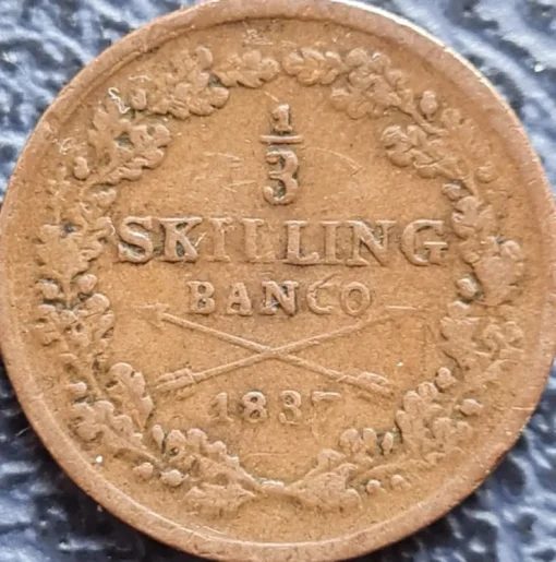 Tradera 1/3 Skilling Banco 1837 - Carl XIV Johan - Sverige| Svenske Mønter