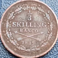 Tradera 1/3 Skilling Banco 1935 - Carl XIV Johan - Sverige| Svenske Mønter