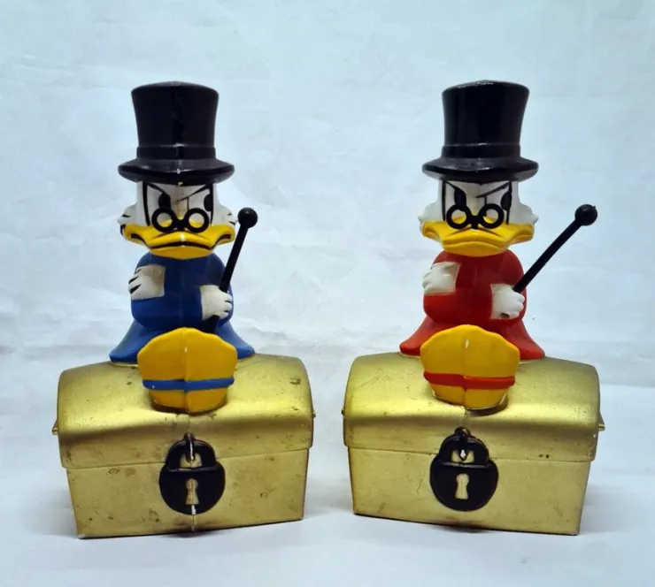 Tradera 2 sparbössor, Joakim von Anka, Walt Disney Productions, Made in Finland> Sparebøsser