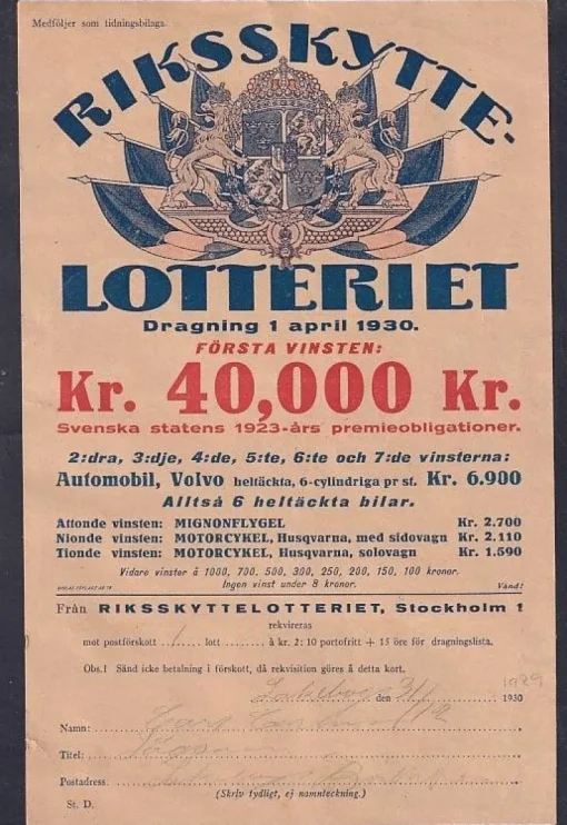 Tradera 3 st > Lotterier & Lodsedler