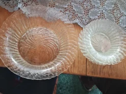 New 4 st dessertskålar + Skål i glas Riihimäen Lasi Riihimaki Tupru Nancy Still Glas