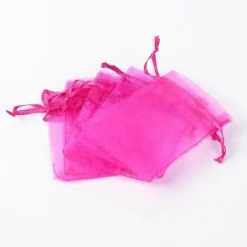 Tradera 50 st. Handsydda Fuxia Organza påsar c.a 7x9 cm.| Bryllups-borddækning & Dekorationer