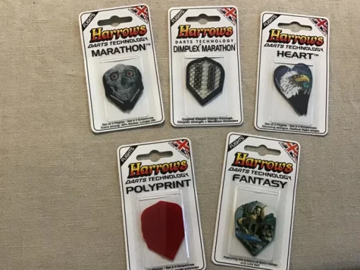 Tradera 5 st Harrows Dartflights - Marathon, Dimplex Marathon, Heart, Polyprint,fantasy> Dart