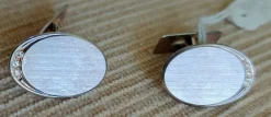 Tradera 2 st manschettknappar .. silver 830, svensktillv // oanvända> Manchetknapper