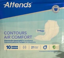 New 3 st paket Attends Contour Air Comfort nr 10, totalt 63 st blöjor Hjælpemidler