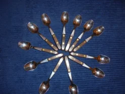New 12 st Skedar med Träskaft och Rostfritt,,, 12cm Brugs- & Pyntegenstande