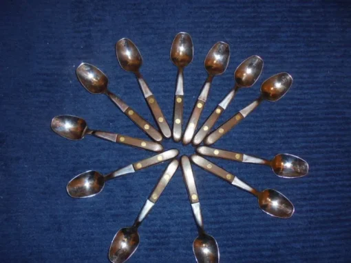 New 12 st Skedar med Träskaft och Rostfritt,,, 12cm Brugs- & Pyntegenstande