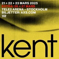 Best 2 Ståplatsbiljetter - Kent, onsdag 26 mars 2025 (OBS säljer 2 biljetter till) Koncerter