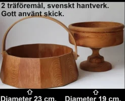 Sale 2 träföremål, svenskt hantverk. Kunsthåndværk