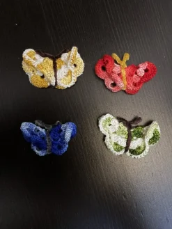 Tradera 4 virkade magneter fjärilar, fjäril, kylskåpsmagnet, handgjord, söt, hantverk> Magneter
