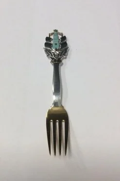 Sale A. Michelsen 1930 Julegaffel Forgyldt sterling sølv med emalje. Højtider