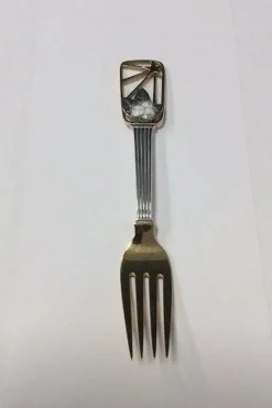 Discount A. Michelsen 1938 Julegaffel Forgyldt sterling sølv med emalje. Højtider