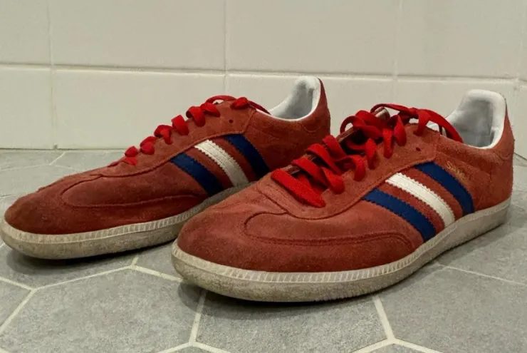 Tradera Adidas Samba Vintage Röda Sneakers Storlek 42,5> Herresko