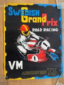 Tradera Affisch SWEDISH GRAND PRIX ROAD RACING 1973 31x40 Sv orig> Plakater