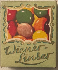 Tradera Ahlgrens Gävle Wienerlinser. Tablettask lanthandel reklam nostalgi> Produktemballager