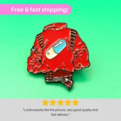 Best Akira Shotaro Kaneda Enamel Pin - Red Leather Jacket Design Stofmærker & Pins