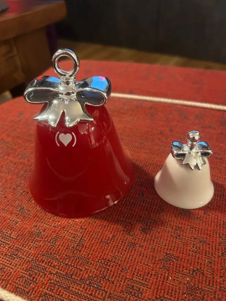 Best Sale Alessi Julklockor klockor - Röd och Vit glas porslin jul julpynt Højtider