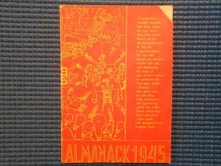 Store Almanacka Kooperativa 1945 Konsum Coop KF Almanakker & Kalendere