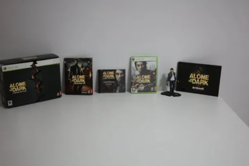 Tradera Alone In The Dark Limited Edition Box till Xbox 360 med figur + annat godis> Xbox