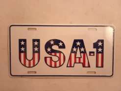 Tradera amerikanska flaggan usa 1 licens plate 15cm*30cm> Skilte