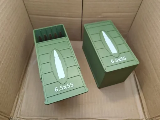 Tradera Ammo låda Xl 6.5x55 2st (50 skott)> Skydning