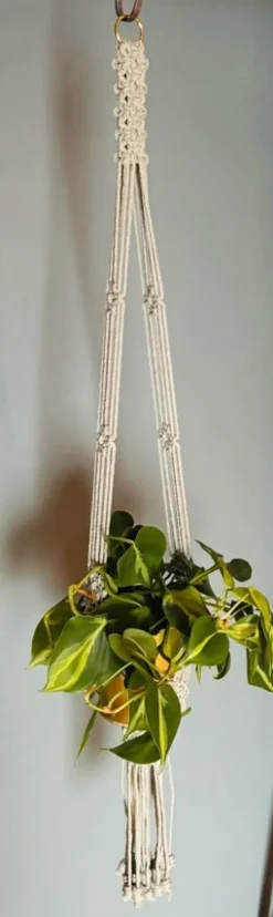 Tradera Ampel i makramé JUNNIE FYRKLÖVERN /plant hanger/ inredning med växter| Potter & Plantedyrknings-systemer