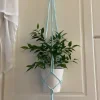 Tradera ampel, plant hanger, makrame, ljusblå 13-15 cm| Andet Til Haven