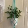 Tradera ampel, plant hanger, makrame, turkos 13-15 cm| Havedekorationer