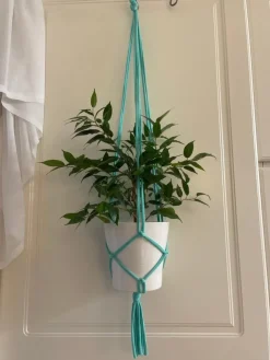 Tradera ampel, plant hanger, makrame, turkos 13-15 cm| Havedekorationer